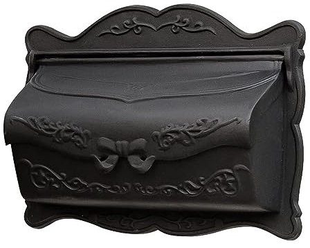 ANUUMA Briefkasten aus Aluminiumguss im europäischen Stil, pastoraler Retro-Briefkasten, wandmontierter Zeitungskasten aus Schmiedeeisen mit Schloss, for den Garten der Villa im Innenhof