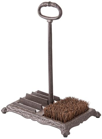 Sungmor Robuste Schuhabstreiferbürste aus Gusseisen, Vintage-Stil, rustikal, braun, Stiefelschaberbürste mit Griff, Bauernhaus-Garten, Outdoor, Stiefel, Schlammreiniger, Schuhbürste für Haustür,