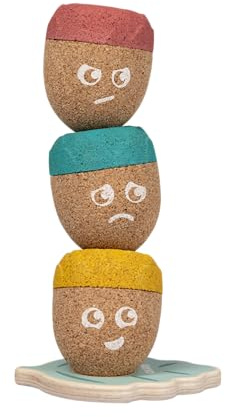 Korko Magical Mood Acorns - pädagogisches Stapelspielzeug aus Kork für emotionales Lernen und kreatives Spielen