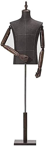Schaufensterpuppe, Schneiderpuppe, Schneiderpuppe, Verstellbar, Halber Körper Für Herren-Kleiderform, Jersey-T-Shirt-Anzüge, Display, Mit Robustem Holzständer