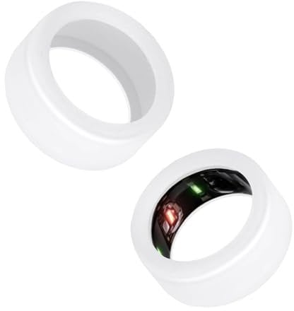 2 Stück Silikon Ringhülle für Oura Ring Gen 3, Weiße Flexible Silikonhülle Kompatibel mit Oura Ring Cover Schutz für Fitnessstudio, Schutzzubehör Passend für S (6/7/8/9/10)