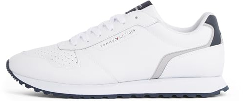 Tommy Hilfiger Herren Runner Sneaker New Eva Mix Flag aus Leder, Weiß (White), 40
