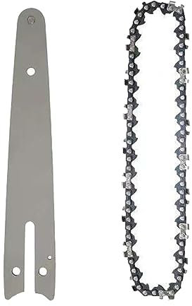 Guide Saw Chain and Guide Bar for Cutting Plywood Carving Laminated Flooring 8In, Silver, 8 in