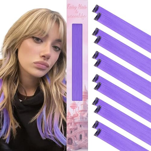 WENNALIFE 12 capelli a nastro violino chiaro da attaccare per bambini, capelli clip - in, capelli colorati per intrecciare i capelli delle bambine, per le feste, accessori per allungare i capelli