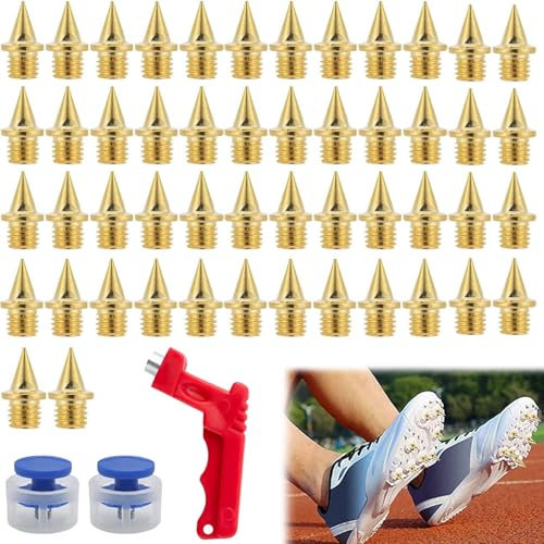 50 Piezas Reemplazo de Clavos Atletismo 5mm con Llave de Clavos, Clavos de Pista,Clavos Atletismo,Clavos para Zapatos de Pista,Pista Acero para Calzado Deportivo,Repuesto de Clavos,Clavos para Zapatos