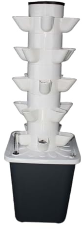 JISADER Hydrokultur-Anbausystem, vertikaler Pflanztopf, stapelbarer Pflanztopf, Gemüse-Pflanzturm für Paprika, 25 Löcher