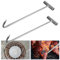 ZOYDP 2 Stück Kanaldeckelheber, 30 cm Schachthaken Edelstahl, Gullideckel Haken mit Spitze, Tragbar Kanaldeckelhaken, Haken Hebewerkzeug für Gullideckel und Fleisch Aufhängen, T-haken, Fleischhaken
