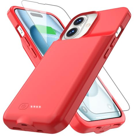 BOPPS for iPhone 16 Battery Case,【2024 Exclusive Edition】 15W Fast 8500mAh Charging Portable Rechargeable Charger Case Cover for iPhone 16 Charging Case-6.1inch,Red