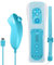 Leikurvo Mando a distancia Wii con Nunchuck, mando a distancia Wii, mando a distancia Nunchuck para Wii Vernbedinung Remote Plus mando de repuesto Jostick Game Handle para consola Wii/Wii U (azul)