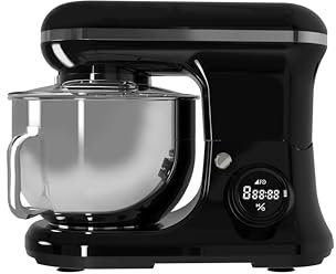 PYRAMIDEA Impastatrice con Display Digitale 8 velocità Testa Sollevabile 1200W con Funzione Pulse Capienza 5,2L Colore Nero IP5200B