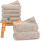Hausfelder Premium Handtücher Set mit Aufhängschlaufen - Baumwolle Duschhandtuch 70x140 cm und Handtuch 50x100 cm aus 100% Baumwolle 500g/m², (Beige, 2 Badetücher + 4 Handtücher)