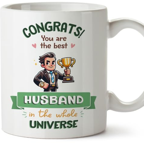 MUGFFINS Husband Mug - in English - Best in Universe Trophy - Funny Gift - Ceramic 11oz Mug