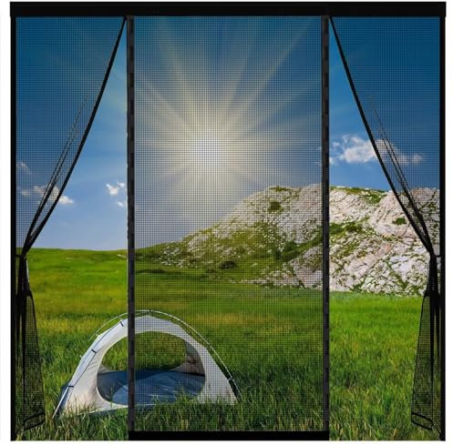 Zanzariera per Porta Ingresso Ad Arco 215x225cm Nero Zanzariera Magnetica Rete Tenda Magnetica Tenda Zanzariera Porta Zanzariera Porta