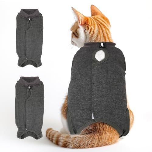 2 PCS Katze Erholung Anzug für Spay Bauchwunden Weiblich, Onesie für Katzen nach der Operation, Katze Chirurgie Erholung Anzug Kitten Onesie für Anti Lecken
