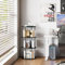 Flycity 360° Drehbares Bücherregal aus Holz, Standregal mit 3 Verstellbaren Ebenen, 45×45×97 cm, Schwarz, Ideal für Bücher und Deko