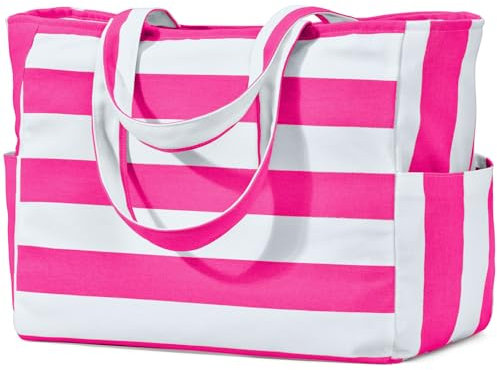 oscaurt Strandtasche Groß Tote Bag Damen Handtasche Umhängetasche Strandtasche XXL Familie Reisetasche Sporttasche Badetasche Saunatasche Geschenke für Frauen (Rosenrot)