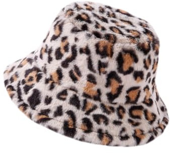 Holibanna Warmer Leoparden-Fischerhut Aus Plüsch Modischer Herbst-Winter-Bucket-Hut Weiche Fütterung Für Damen Und Herren Angenehmer Schutz Bei Kaltem Wetter Vielseitig Kombinierbar