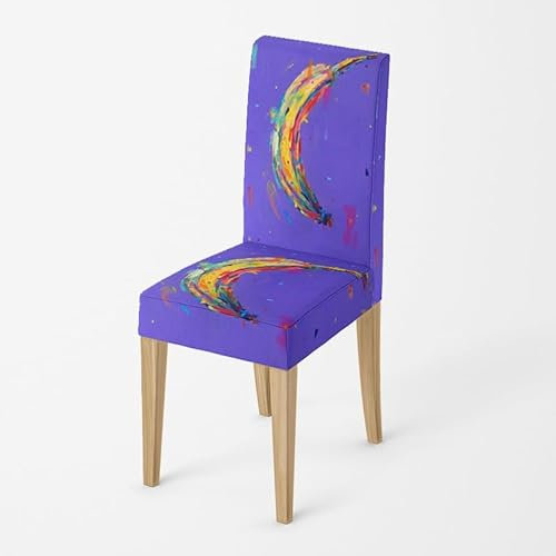 Stuhlhussen 4er Set Lila Stuhlhussen Schwingstühle,Stretch Stuhlbezug,Waschbarer Polyester Esszimmer Stühle, Abnehmbarer Stuhlüberzüge,Universal Stühle Schutz Dekoration