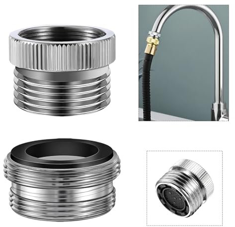 Adaptador de grifo, adaptador de grifo de metal, juego de adaptadores para grifo para conectar una manguera de jardín, adaptador de rosca para cocina, baño, lavabo