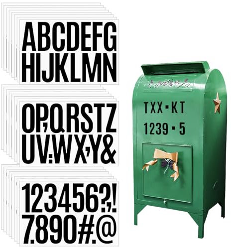 KiKiHong 24 Stücke Wetterfeste Klebebuchstaben Schwarz-3 Zoll Selbstklebende Buchstaben Sticker für Hausnummern, Fenster,Türen,Auto & Schilder,Wiederablösbar,Innen/Außen