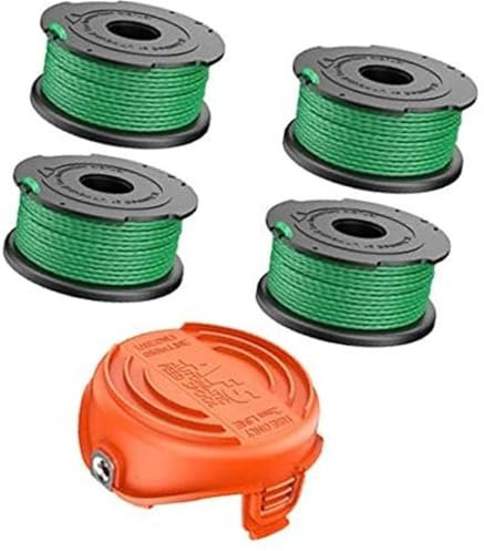 DEMULAX Bobine de Fil de Coupe-Bordures Black & Decker, 2 mm, 6 m, bobines de Rechange à Alimentation Automatique, for Coupe-Bordures GL7033, GL8033 et GL9035, Capuchon for Coupe-Bordures 90583594 (4