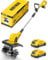 Alloyman 20V Cordless Tiller Cultivator, 360RPM Electric Garden Tiller, with 2 * 2.0Ah Batteries & Charger, 9In Tilling Width and 6.6In Depth Garden Rototiller for Lawn/Gardening/Soil Cultivation