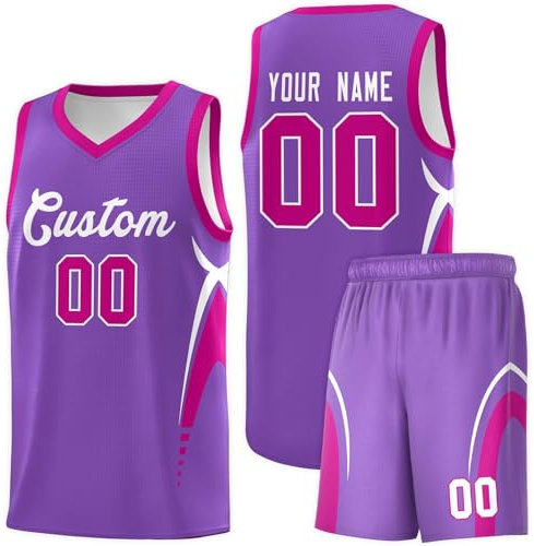 Personalisierte Basketball Trikot benutzerdefinierte Basketball Trikots benutzerdefinierte Basketball Kit Basketball 2 Sets Trainingsanzug mit Namen Team Nummer für Erwachsene Jugend Vorschule A08