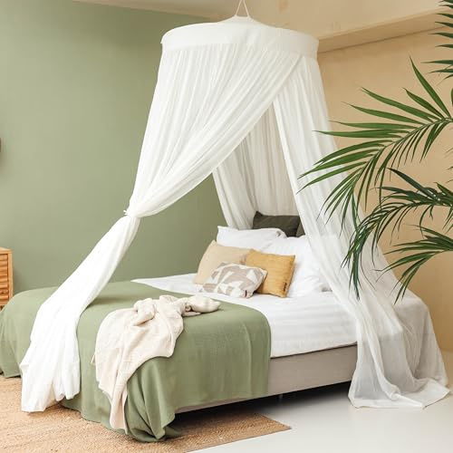 Baldacchino per Letto Matrimoniale, 100% Cotone | Tende Zanzariera Grandi