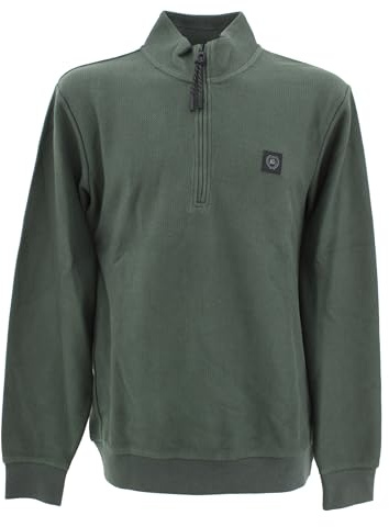 LERROS, Herren Troyer Pullover Pulli Sweater Mock Zip Feiner Jaquardstrick Jägergrün XXL