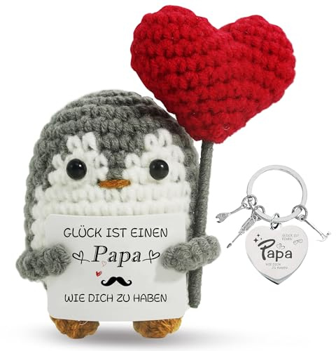 ZIENZENGYA Geschenke für Papa Geschenk, Geburtstagsgeschenk für Papa | Bester Papa Geschenke von Tochter Sohn, Vater Geschenk für Weihnachten Vatertag, Positive Pinguin Puppe