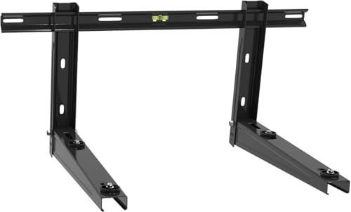 Wostore Soporte de pared universal para aire acondicionado exterior 550 mm 9000 – 36000 BTU hasta 160 kg, consola de pared para aire acondicionado split y bomba de calor, resistente y estable (negro