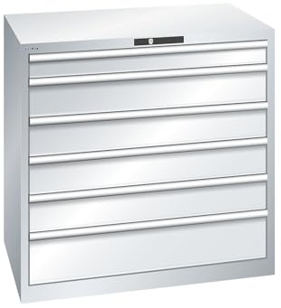 kaiserkraft | ESD-Schubladenschrank | BxTxH 1023 x 725 x 1000 mm | 6 Schubladen | Traglast 200 kg | lichtgrau