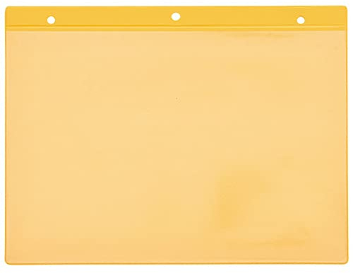KROG - Magnettasche A4 quer 25 St. Gelb - Robuste Dokumententasche mit stark haftendem Magnetstreifen. Praktische Dokumentenmappe, ideal für metallische Regale, Lager- und Transportbehälter