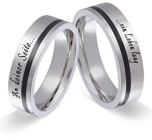 Juwelier Schönschmied Trauringe Partnerringe Eheringe - inkl. WUNSCHGRAVUR - Edelstahl 52-66 105HHac - mit AMAZON KONFIGURATOR direkt online gestalten !