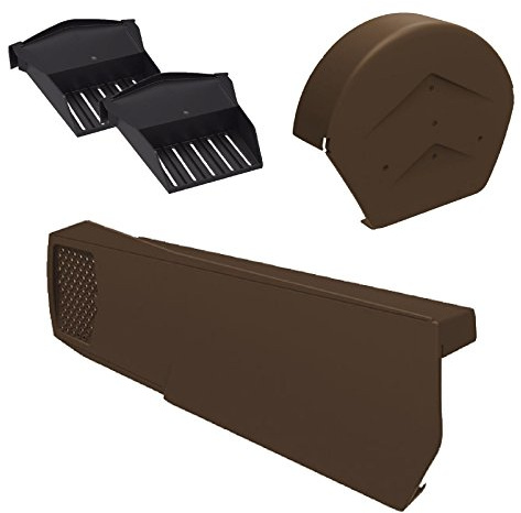 8 x Universal Brown Dry Verge Units, Round Ridge Cap & 2 x Starter Closure Kits