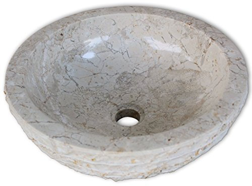 Festnight- Lavabo en marbre 40 cm Crème pour Systèmes d'eau Douce