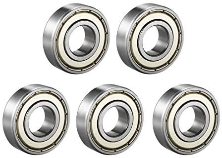 sourcing map 5 Pack Rillenkugellager 6001Z Doppelschild 12mmx28mmx8mm Chromstahl Kugellager
