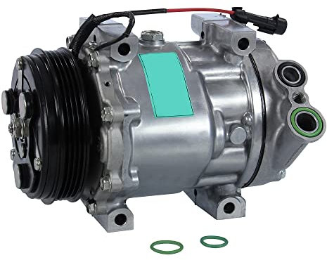 BESTPRICE Compressore aria condizionata con puleggia per cinghia a V per SANDEN SD7V16 con olio per compressori PAG