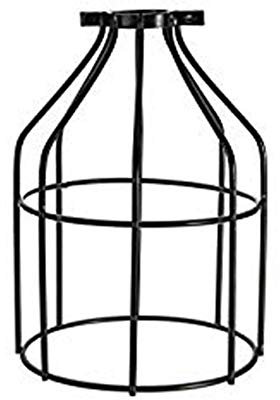 Wankd 1PCS Metall Vogelkäfig Lampenschirm, Birnenkäfig Industrie Vintage Lampenhalter, Anhänger Draht Lampe/Licht Guard Cage Lampenschirme schwarz (12 * 18cm)