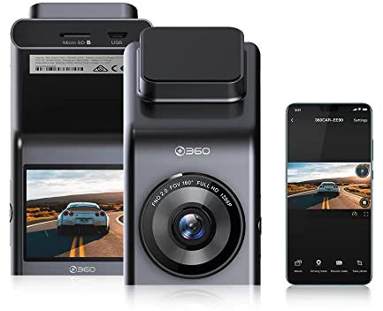 360 G300H Premium Dashcam 1296P Auto Kamera mit 160° Grad Weitwinkel, Farbe Nachtsicht Kamera für Auto mit G-Sensor, Parküberwachung, Bewegungserkennung, und Loop-Aufnahme.