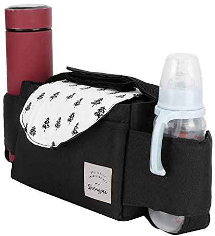 Kinderwagen Hängetasche Organizer Universal Cup Holder Aufbewahrungstasche Kinderwagen Zubehör Mit Beweglichen Internen Partitionbaby Store Flaschen Kaffeetassen(Baum)