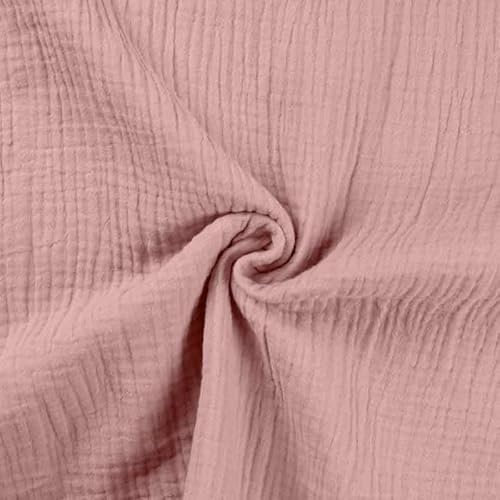 Bio Musselin, Double Gauze Baumwollstoff in unifarben Altrosa als Meterware zum Nähen, 50 cm