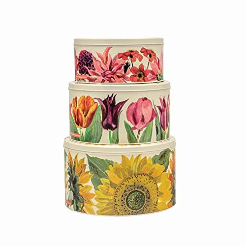 Emma Bridgewater - Flowers Set 3 round Cake tins - 250 (d) x 145mm, 225 (d) x 120mm, 200 (d) x 95mm