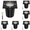 ledscom.de 6 Stück Bodeneinbauleuchte RELI für außen, IP67, schwarz, gefrostet, eckig, 11 x 11cm inkl. LED Lampe 468lm warmweiß