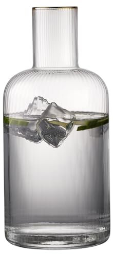 Lyngby Glas Palermo Gold Karaffe, Wasserkaraffe, 1.5 Liter
