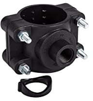 Arangül PE Fitting Verschraubung für PE Rohr 32mm 25mm 20mm-Kunststoff PP winkel T stück Adapter Wasserrohr Trinkwasser kupplung (Anbohrschelle - 32 x 1/2''), Blau-schwarz