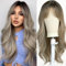 Esmee Lange Gewellt Silber-Grau Perücke für Frauen Natürliche Synthetische Haare Hitzebeständig Perücken für Tägliche Party Cosplay-24 Zoll