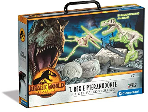 Clementoni Jurassic World 3 Dominion-T-Rex und Pteranodonti-Dinosaurier, Set zum Entwirren und Zusammenbau, Wissenschaftliches Spiel 7 Jahre (italienische Version), Made in Italy, Mehrfarbig, 19306