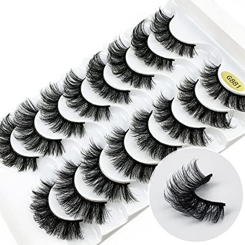 KOKAY Falseche Wimpern 8 Paar KüNstliche Wimpern Russian Strip Eyelashes False Lashes Fake Eyelashes DD Curl Wiederverwendba Handgemacht Weich (K001,15MM)