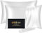 Silk Pillow Cases 2 Pack, Mulberry Silk Pillowcases Standard Set of 2, Health, Smooth, Anti Acne, Beauty Sleep, Both Sides Natural Silk Satin Pillow Cases for Women 2 Pack with Zipper for Gift,White